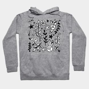 Black & White Nature Doodle Hoodie